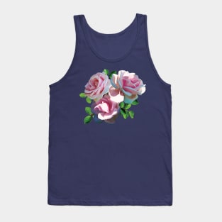 Roses - Light Pink Rose Heart Tank Top